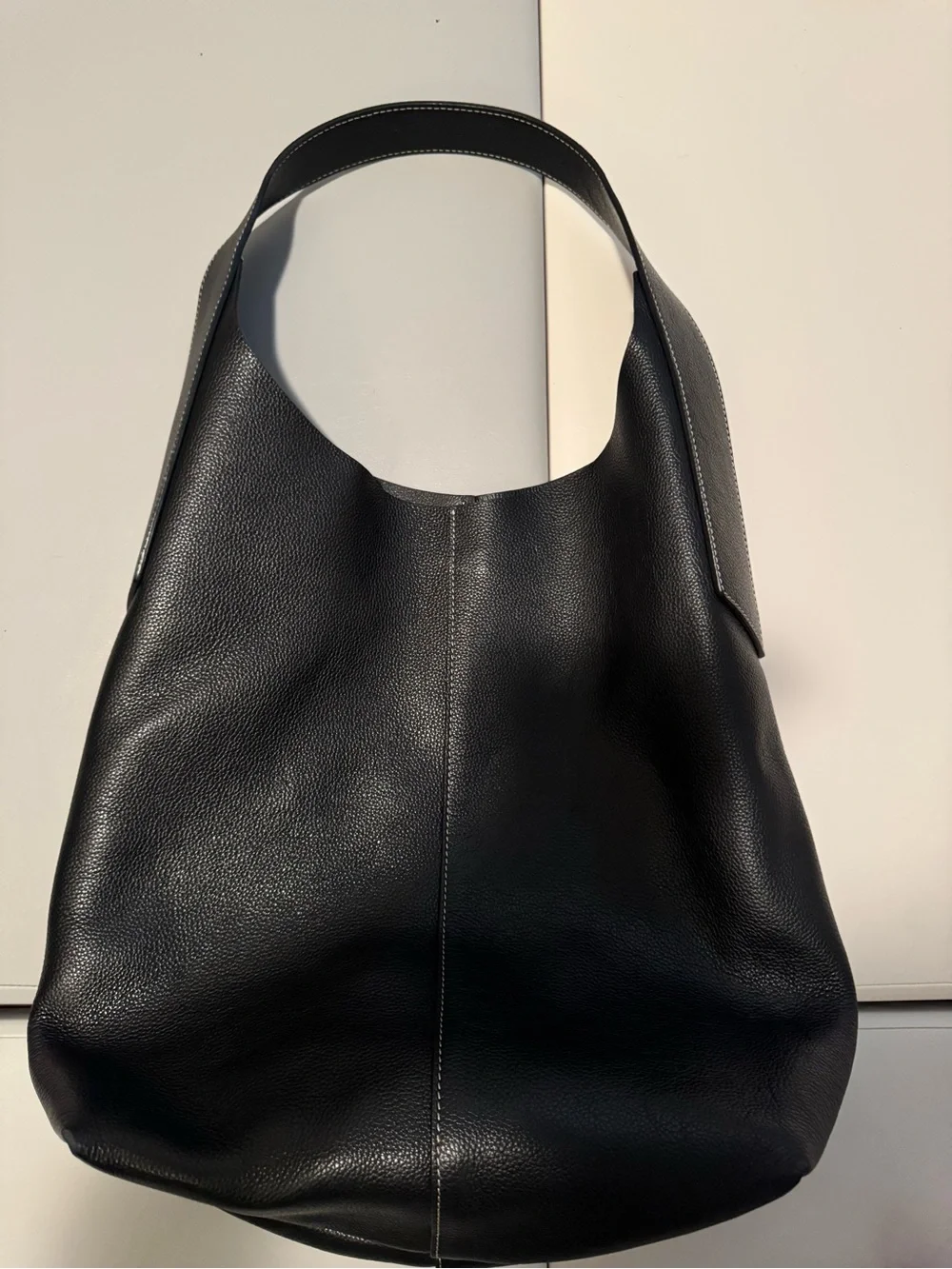 Banana Republic Black Pebbled Leather Hobo Bag